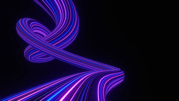 istock 3d render of illuminated neon and light glowing on dark scene. Speed light moving lines. Abstract simple Colorful lighting neon background. 1437626464