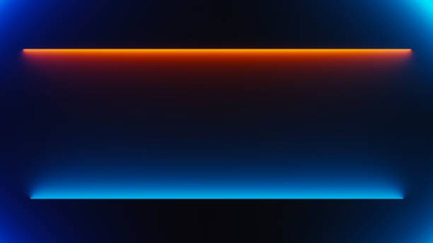 istock 3d render of illuminated neon and light glowing on dark scene. Speed light moving lines. Abstract simple Colorful lighting neon background. 1437626472