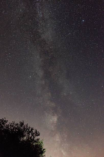 istock Vertical of Milky Way illuminating the dark night sky 1437627082