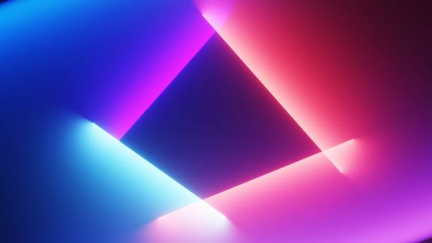 istock 3d render of illuminated neon and light glowing on dark scene. Speed light moving lines. Abstract simple Colorful lighting neon background. 1437627536