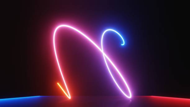 istock 3d render of illuminated neon and light glowing on dark scene. Speed light moving lines. Abstract simple Colorful lighting neon background. 1437628144