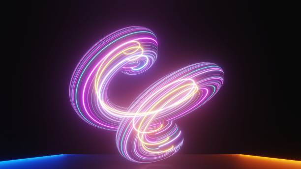 istock 3d render of illuminated neon and light glowing on dark scene. Speed light moving lines. Abstract simple Colorful lighting neon background. 1437628145