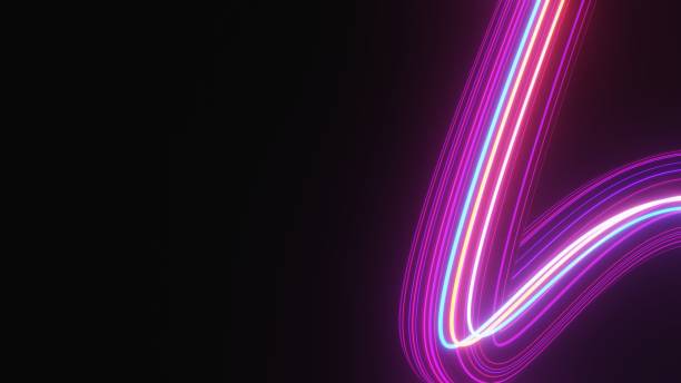 istock 3d render of illuminated neon and light glowing on dark scene. Speed light moving lines. Abstract simple Colorful lighting neon background. 1437628254