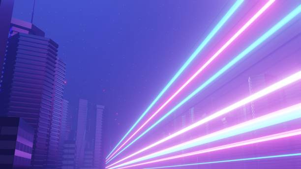 istock 3d render of Cyber night mega city landscape scene. Light glowing and reflection on dark tech scene. Night life. Technology network for 5g. Beyond futuristic of Sci-Fi Capital city and building scene. 1437628496