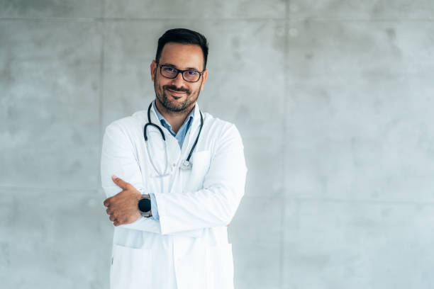 istock Portrait of confident young doctor 1437633695