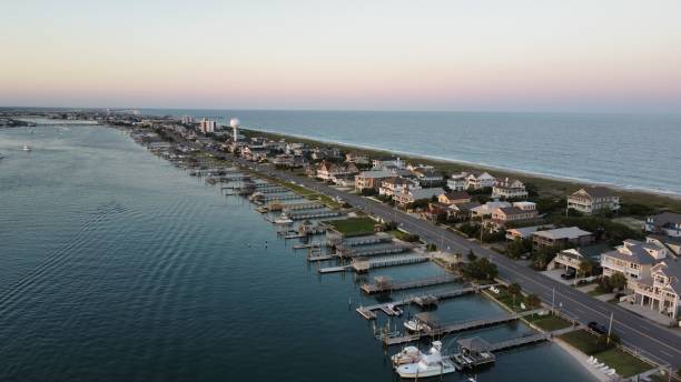 istock Boats docked at a beach town 1437639474