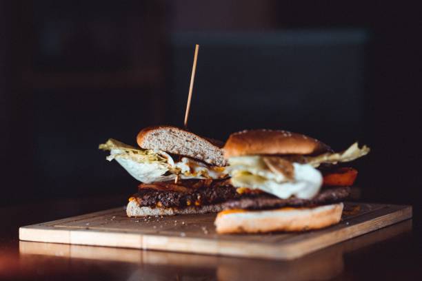 istock Serving of a fresh juicy burger 1437640310