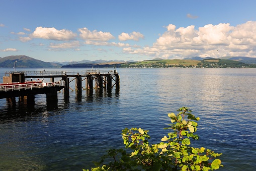 The pier at McInroy's Point - ferry terminal for car ferries to Dunoon, at Gourock, Inverclyde, Scotland