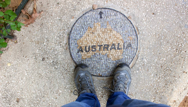 istock Australia Sign embedded in the sidewalk at Forest Side 1437645994