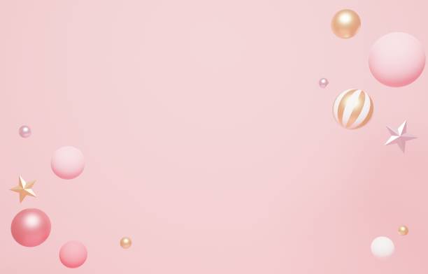 istock 3d image of cute ornaments in pastel colors 1437646757