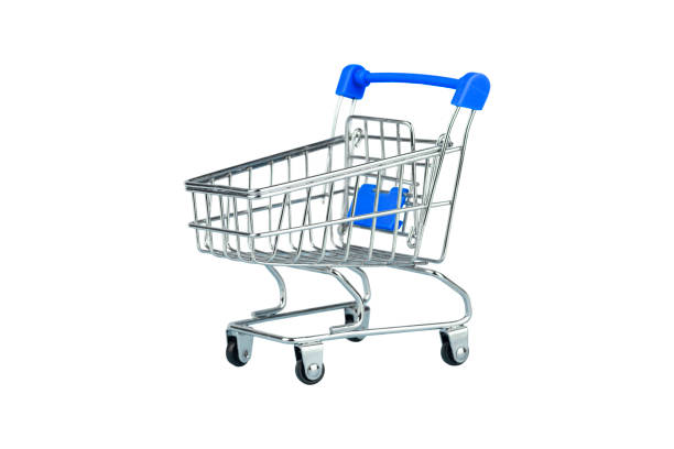 istock Supermarket cart isolate on white background 1437649246