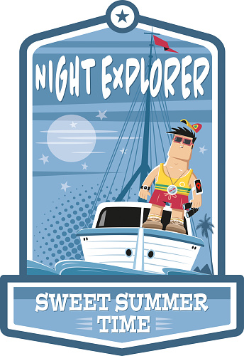 Easy editable boat trip 
t-shirt design vector illustration.
All elements was layered seperately...