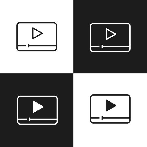 media player-symbol - video voip stock-grafiken, -clipart, -cartoons und -symbole