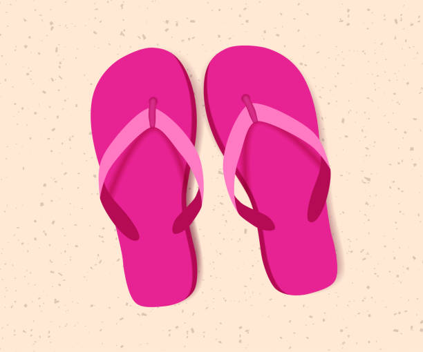 Pink Flip-Flops or Thong Sandals Pink Flip-Flops. Thong Sandals. Vector illustration flip flop illustration stock illustrations