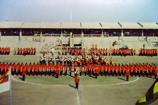 Accra, Ghana - 6 March 1959: Soldiers of the newly formed Ghana Regiment on parade on Independence Day in Accra, Ghana, 6 March 1959