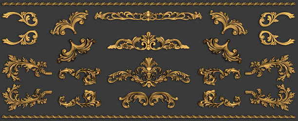 golden vintage style design embellishments
