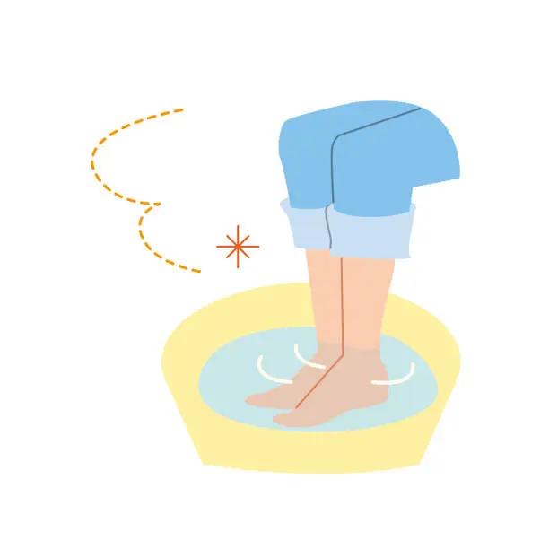 Vector illustration of foot bath no line