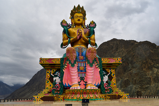 Diskit is a village and headquarter of the Nubra tehsil and the Nubra subdivision in the Leh district of Ladakh. Diskit Monastery also known as Deskit Gompa or Diskit Gompa is the oldest and largest Buddhist monastery (gompa) in Diskit, in the Nubra Valley.\nHundar is a village in the Leh district of Ladakh, India famous for Sand dunes, Bactrian camels. It is located in the Nubra tehsil, on the banks of the Shyok River. The Hunder Monastery is located here. Hundar was once the capital of the former Nubra kingdom.