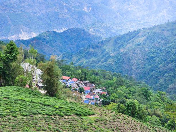 istock Scenery of a village in the forested mountains 1437669680