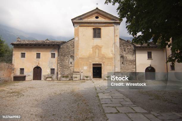 Facade Of The Historic Novalesa Abbey In The City Of Turin Piedmont Northern Italy Stock Photo - Download Image Now