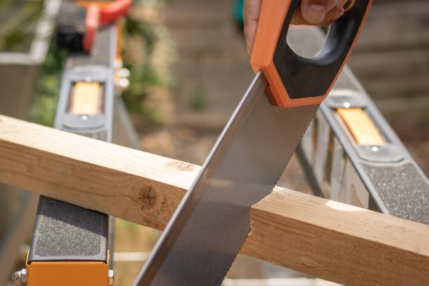 istock Closeup shot of the board sawing 1437670565