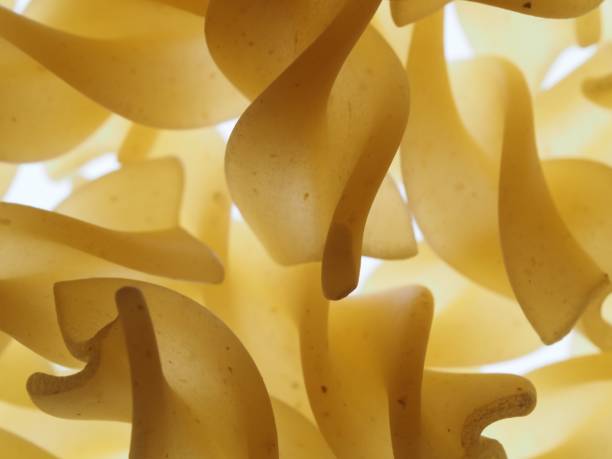 Macro shot of uncooked noodle texture