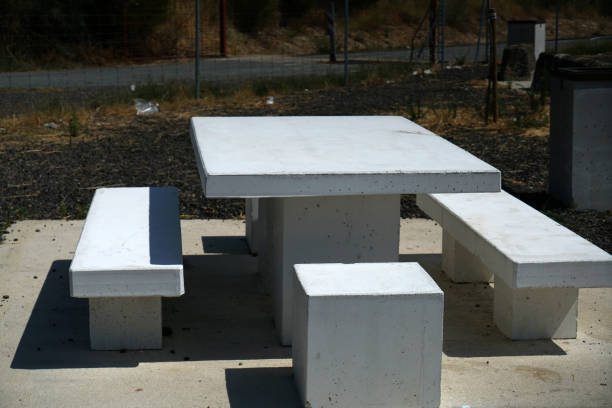 istock View of concrete benches in a park 1437671793