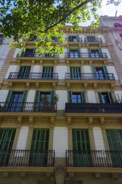 istock Typical mediteranean facade of building in Barcelona, Spain 1437672101