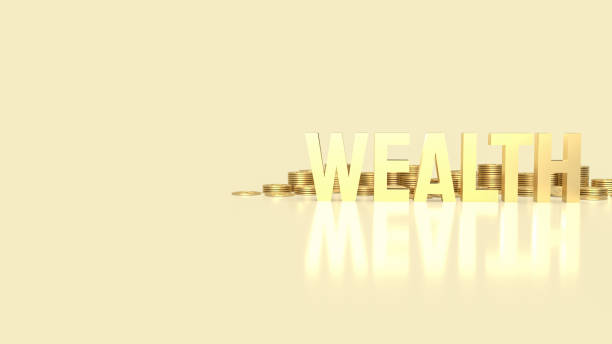 istock The gold wealth text and gold coins for business concept 3d rendering 1437675490