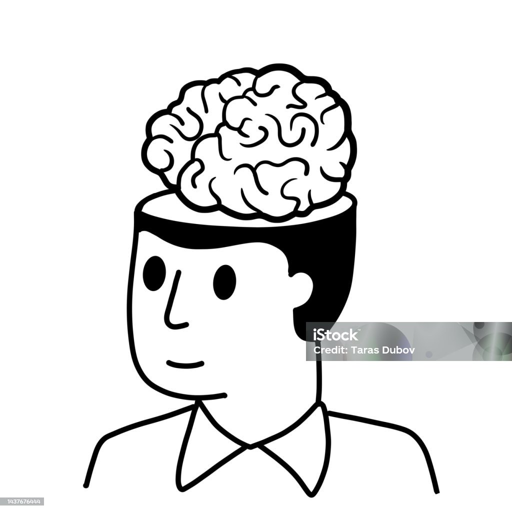 Empty Brain Learning Man With Open Mind Concept Of Knowledge And Learning Brain In Empty ...