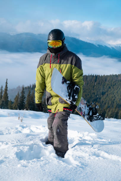 istock man snowboarder portrait carpathian mountains on background 1437679888