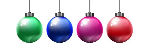 Vector illustration of Set of Christmas balls isolate on white background.