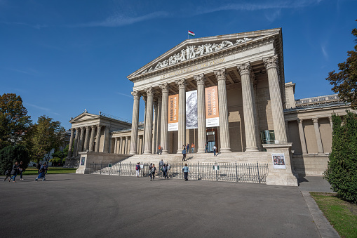 Detail of the historic entrance portal of the German Bundestag in the Reichstag building.