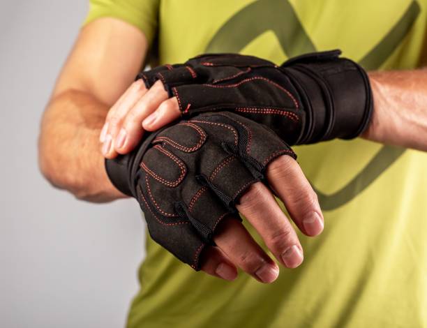istock Sport workout gloves closeup 1437691690