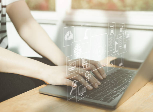 istock Concept of digital transformation change management, internet of things. new technology bigdata and business process strategy, customer service, cloud computing, and smart industry. ai technology. 1437691857