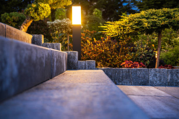 istock Garden Lamp Along Concrete Stairs 1437695999