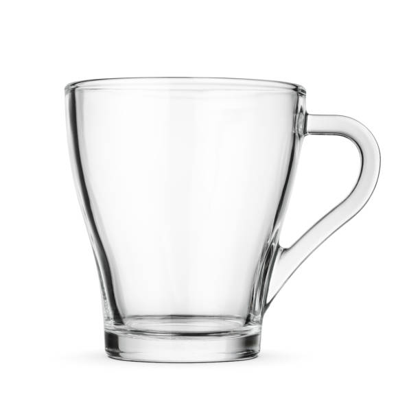 istock Transparent glass cup isolated on a white. 1437696025