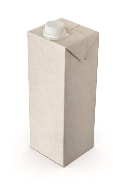 istock Blank milk or Juice carton box isolated on white. 1437696040