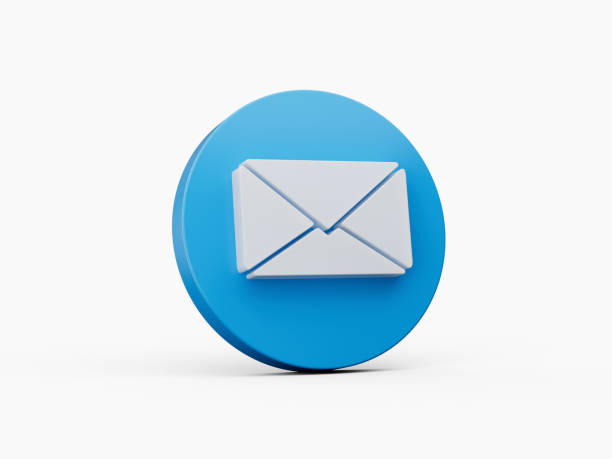 istock Notification message blue icon bubble symbol or new contact alert chat and web design isolated background 3D illustration 1437697850