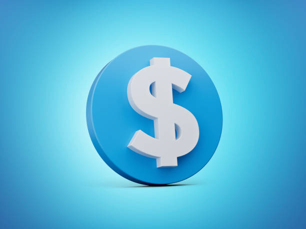 istock Dollar Symbol icon isolated on Blue background 3d illustration 1437697867