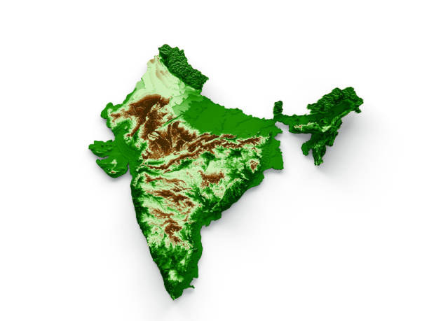 istock India Topographic Map 3d realistic map Color 3d illustration 1437699234