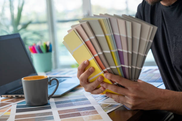 istock Close-up Designer man holding color cards 1437702542