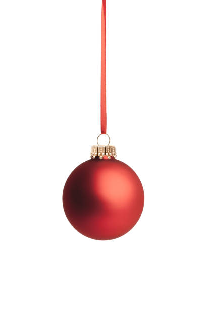 istock Red Christmas ball with red ribbon 1437703998
