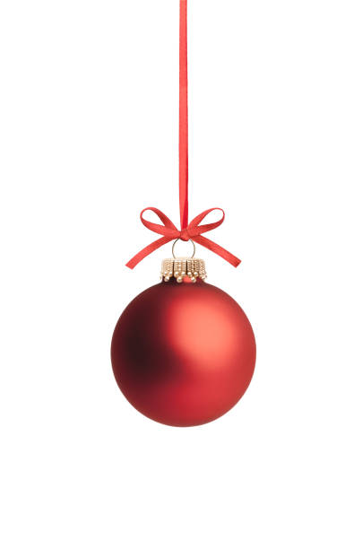 istock Red Christmas ball with red ribbon and bow 1437704010