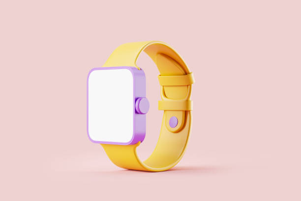 istock Cartoon smart watch with mockup display copy space 1437708815