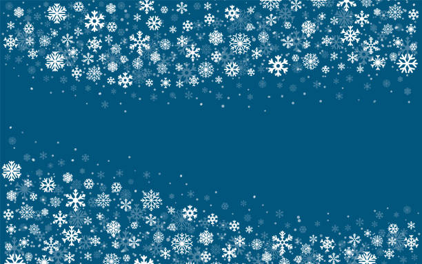 눈 덮인 테두리 프레임입니다. 크리스마스 배경입니다. 벡터 그림입니다. - silhouette snowflake backgrounds holiday stock illustrations