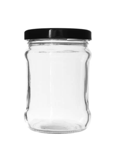 istock Round Shape Glass Bottle Black Cap isolated on white background clipping paths 1437711829