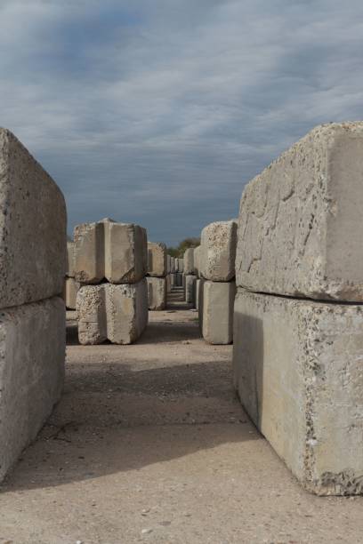 istock Vertical shot of an array of Concrete Blocks 1437713530