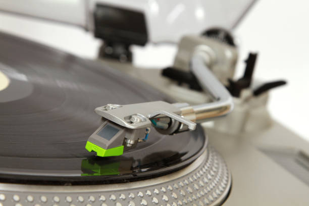 istock Selective focus shot of direct drive record player 1437713624