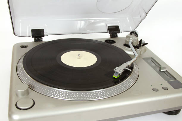 istock Closeup shot of a record player with vinyl 1437713626